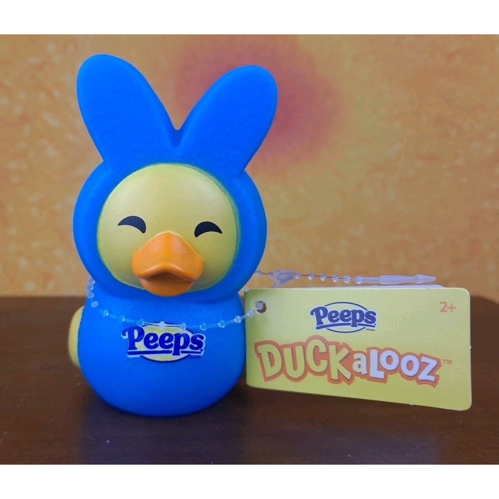 Duckalooz Peeps Blue Bunny Outfit‎ Yellow Duck Rubber Duck 2.5"